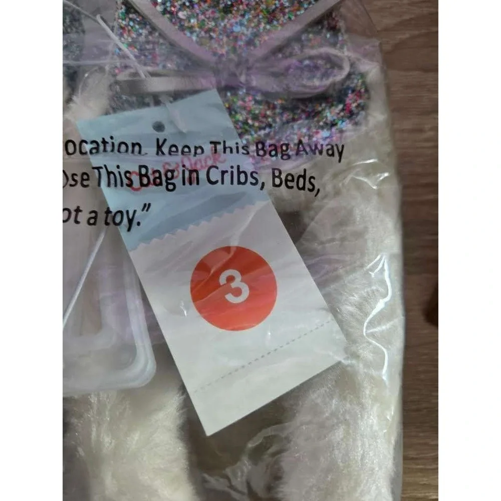 Girls Glitter Bow Slippers Plush Warm Cozy‎ Size 3